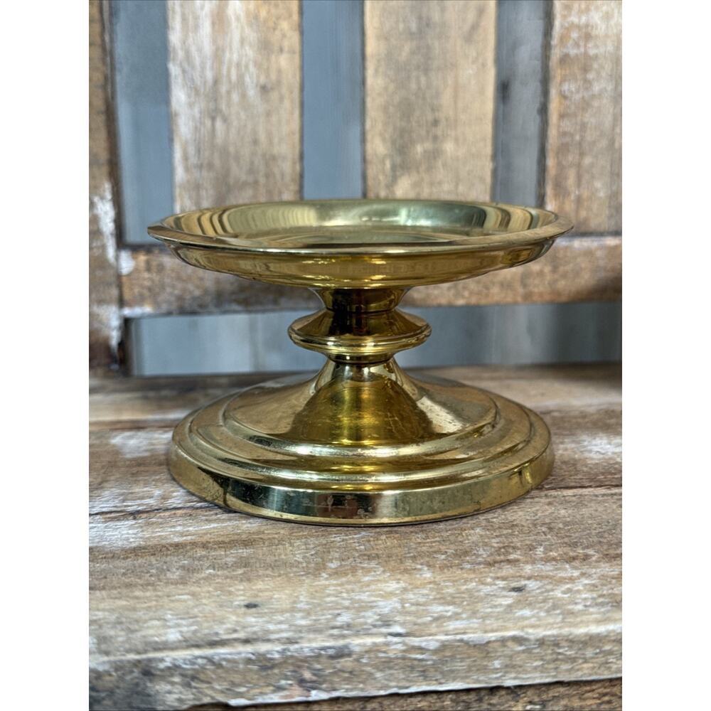Vintage Partylite 2” Brass Pedestals Set Of 2 - Picture 2 of 8